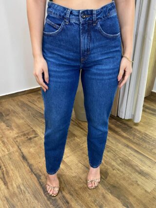 Calça Feminina Mom Alta Cropped com Bolsos Jeans 016317 - Fernanda Ramos Store