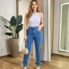 Calça Jeans Feminina Emanuelly Mom com Cinto 29370 - Fernanda Ramos Store