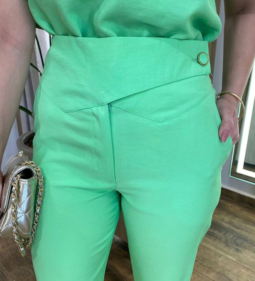Conjunto Feminino Catarina Blusa Manga Curta e Calça Verde - Fernanda Ramos Store