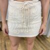 Conjunto Feminino Cropped sem Bojo e Short Saia Nude com Amarração - Fernanda Ramos Store