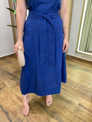 Conjunto Feminino Giovana Regata e Saia Midi Azul com Amarração - Fernanda Ramos Store