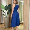 Conjunto Feminino Giovana Regata e Saia Midi Azul com Amarração - Fernanda Ramos Store