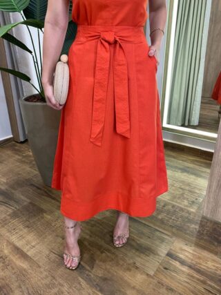 Conjunto Feminino Giovana Regata e Saia Midi Coral com Amarração - Fernanda Ramos Store