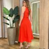 Conjunto Feminino Giovana Regata e Saia Midi Coral com Amarração - Fernanda Ramos Store