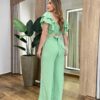 Conjunto Feminino Zoe Cropped com Bojo e Calça Pantalona Verde - Fernanda Ramos Store