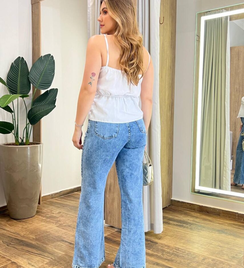 Cropped Bata Feminino Júlia sem Bojo com Lastex Branca - Fernanda Ramos Store