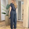 Cropped Feminino Alongado Preto Listrado com Amarração Atrás - Fernanda Ramos Store