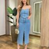 Cropped Feminino Stephanie sem Bojo com Lastex e Aplicações Jeans - Fernanda Ramos Store