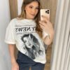 Max T-shirt Feminina Juliana Off White City News - Fernanda Ramos Store