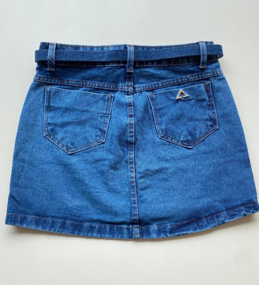 Saia Feminina Curta Antonella com Cinto Jeans 0701 - Fernanda Ramos Store