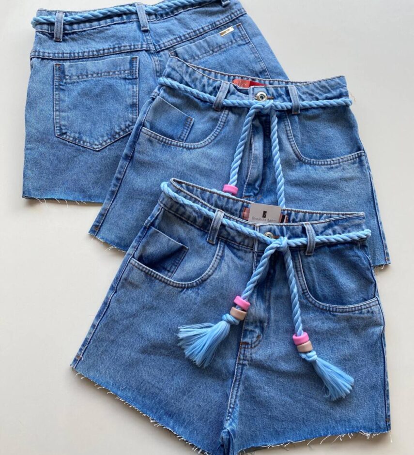 Short Feminino Elisa com Amarração Jeans 035 - Fernanda Ramos Store