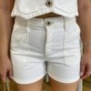 Short Feminino Isabella Jeans com Bolsos Off White 55267 - Fernanda Ramos Store