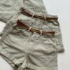 Short Feminino Sarja Boyfriend Alto com Cinto Verde 094790 - Fernanda Ramos Store