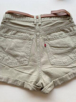 Short Feminino Sarja Boyfriend Alto com Cinto Verde 094790 - Fernanda Ramos Store