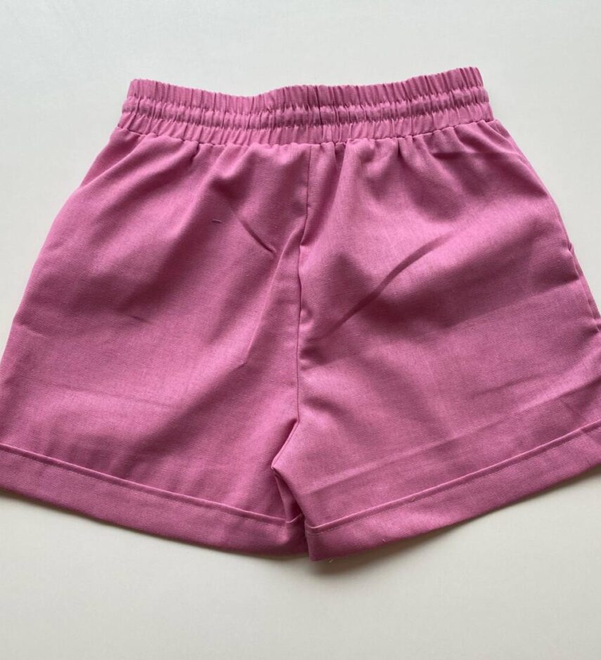 Short Feminino Viscolinho Jade com Bolsos e Amarração Lilás - Fernanda Ramos Store