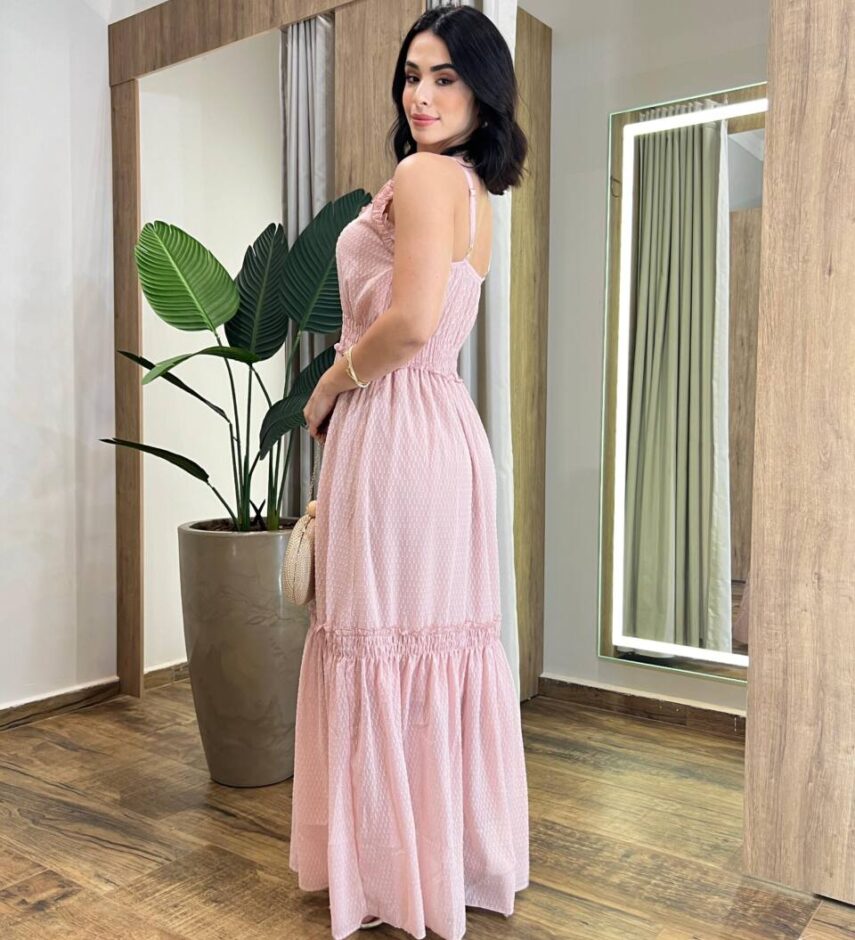 Vestido Feminino Carol Longo sem Bojo com Lastex Rosé - Fernanda Ramos Store