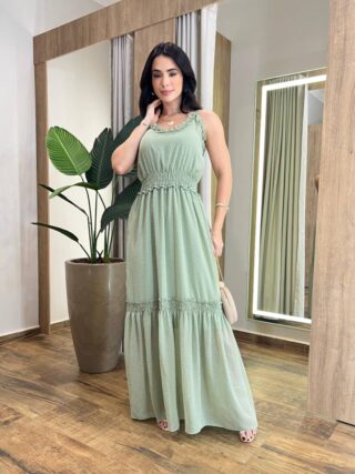 Vestido Feminino Carol Longo sem Bojo com Lastex Verde - Fernanda Ramos Store