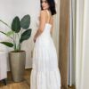 Vestido Longo Bia sem Bojo Off White Bordado com Zíper na Lateral - Fernanda Ramos Store