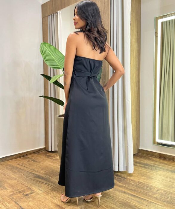 Vestido Midi Louise Tomara que Caia com Bojo e Cinto Preto - Fernanda Ramos Store