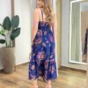 Vestido Midi Stella Viscolinho sem Bojo Azul Marinho Estampado - Fernanda Ramos Store