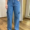 Calça Jeans Feminina Cargo Natasha Lavagem Escura 199 - Fernanda Ramos Store