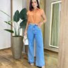 Cropped Feminino Muscle Cléo com Botões e Aplicações Laranja - Fernanda Ramos Store