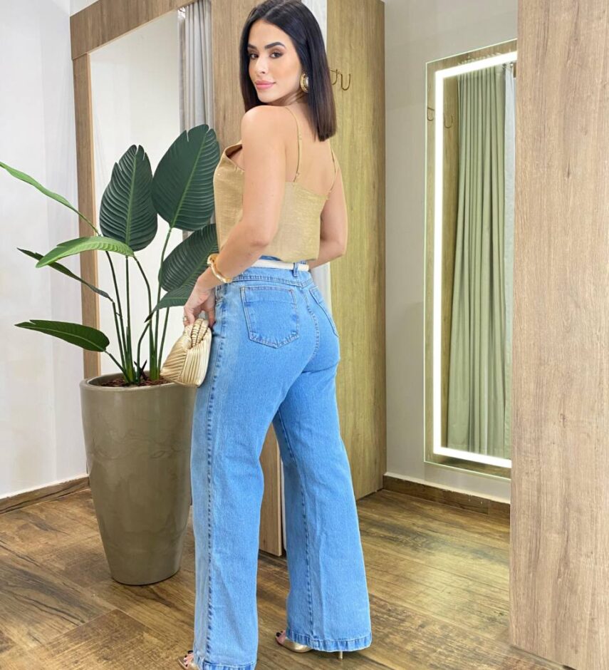 Regata Feminina Amélia com Aplicações em Strass Bege - Fernanda Ramos Store