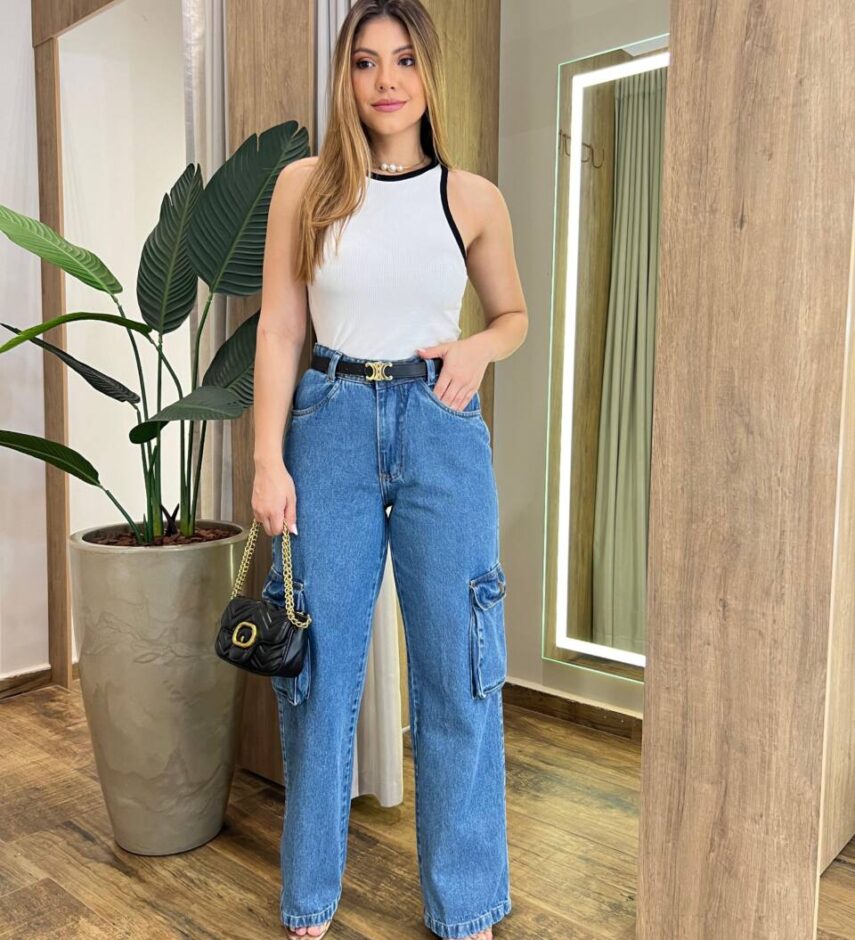 Regata Feminina Canelada Ariadne Off White com Detalhe Preto - Fernanda Ramos Store