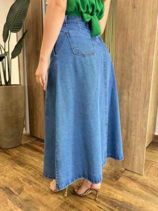 Saia Feminina Longa Paloma Jeans com Botões 436 - Fernanda Ramos Store