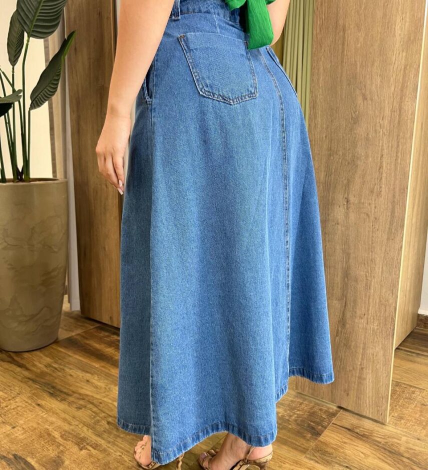 Saia Feminina Longa Paloma Jeans com Botões 436 - Fernanda Ramos Store