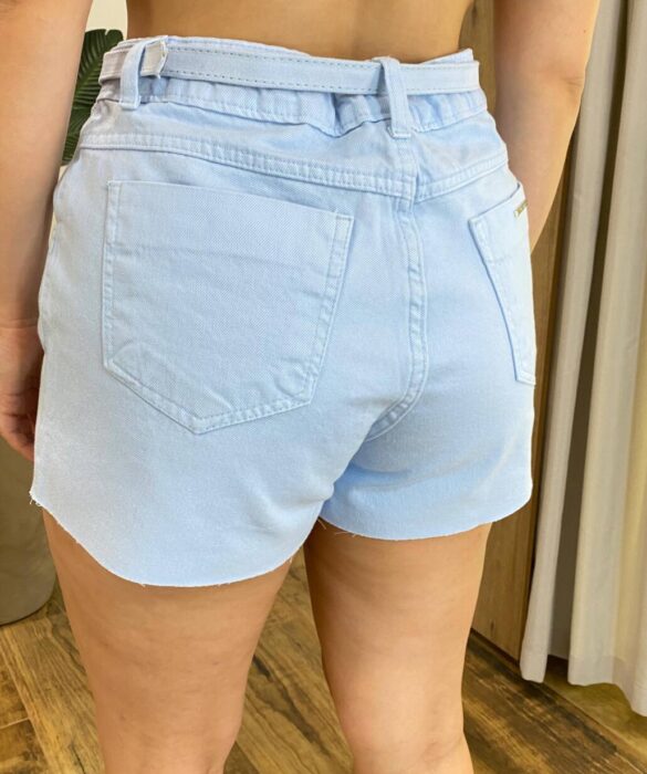 Short Feminino Myla Jeans com Cinto Barra a Fio Azul - Fernanda Ramos Store