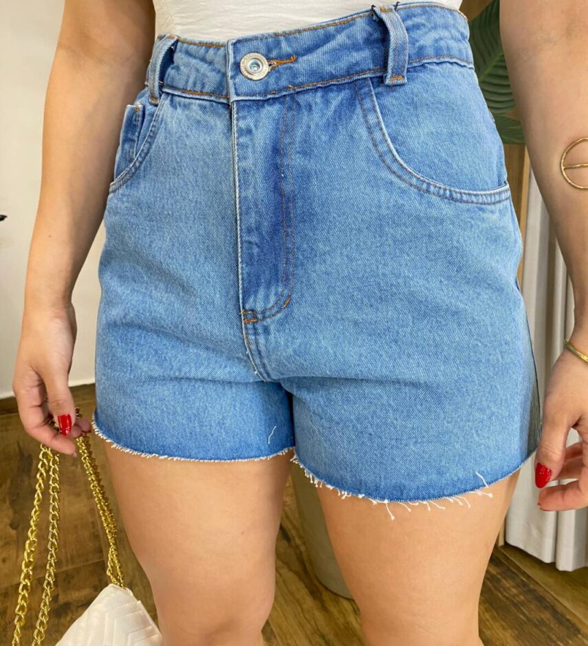 Short Jeans Feminino Victoria com Lenço 986 - Fernanda Ramos Store