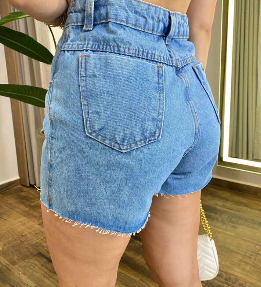 Short Jeans Feminino Victoria com Lenço 986 - Fernanda Ramos Store