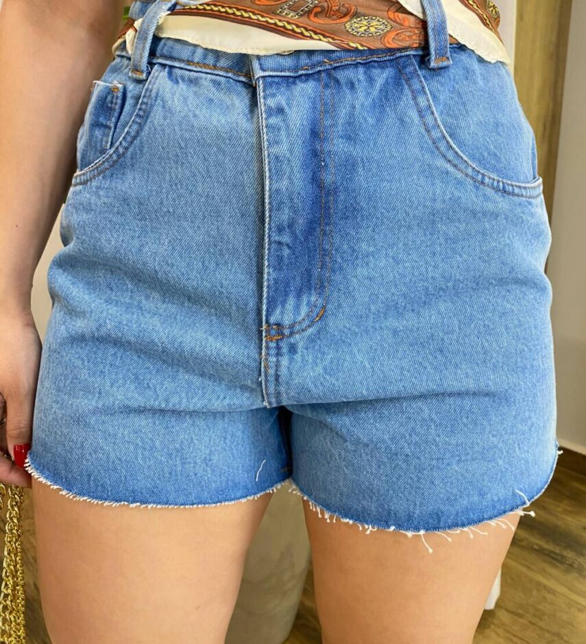 Short Jeans Feminino Victoria com Lenço 986 - Fernanda Ramos Store