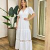 Vestido Feminino Longo Any Manga Princesa com Bojo Off White - Fernanda Ramos Store