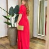 Vestido Feminino Longo Any Manga Princesa com Bojo Vermelho - Fernanda Ramos Store