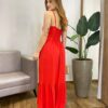 Vestido Longo Catarina sem Bojo com Alça Regulável Vermelho - Fernanda Ramos Store