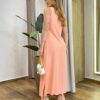 Vestido Midi Ana sem Bojo com Fenda Lateral e Bolsos Salmão - Fernanda Ramos Store