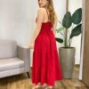 Vestido Midi com Bojo e Abertura Liz Vermelho - Fernanda Ramos Store