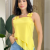 Blusa Feminina Assimétrica Jane Alça Regulável sem Bojo Amarela - Fernanda Ramos Store