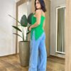 Blusa Feminina Assimétrica Jane Alça Regulável sem Bojo Verde - Fernanda Ramos Store
