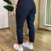 Calça Feminina Mom Sarja com Cinto Preta 016718 - Fernanda Ramos Store