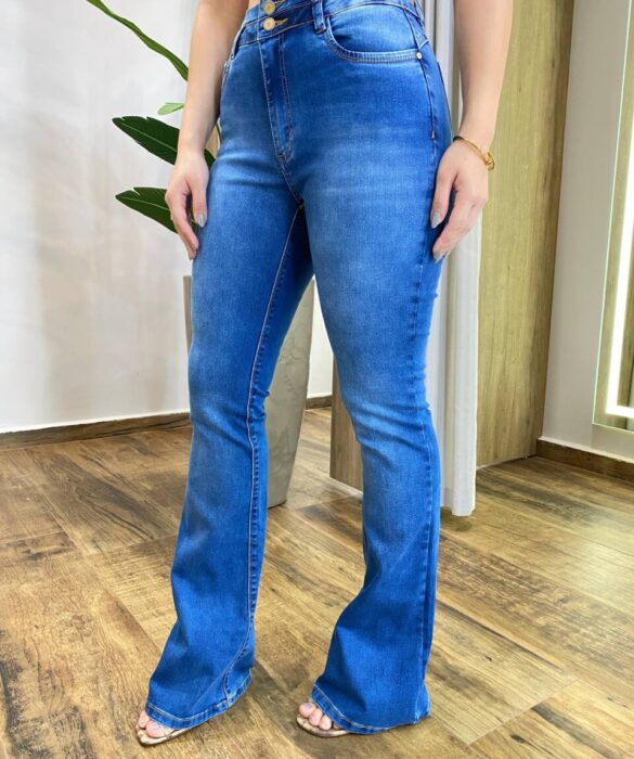 Calça Jeans Feminina Bella Flare Dois Botões 25710 - Fernanda Ramos Store