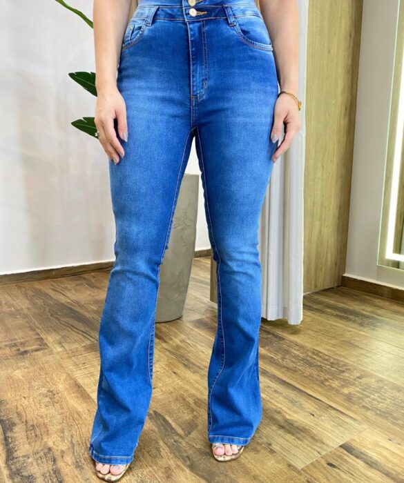 Calça Jeans Feminina Bella Flare Dois Botões 25710 - Fernanda Ramos Store