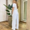 Conjunto Feminino Alfaiataria Isa Cropped e Calça Pantalona Off White - Fernanda Ramos Store