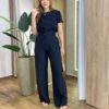 Conjunto Feminino Alfaiataria Isa Cropped e Calça Pantalona Preto - Fernanda Ramos Store