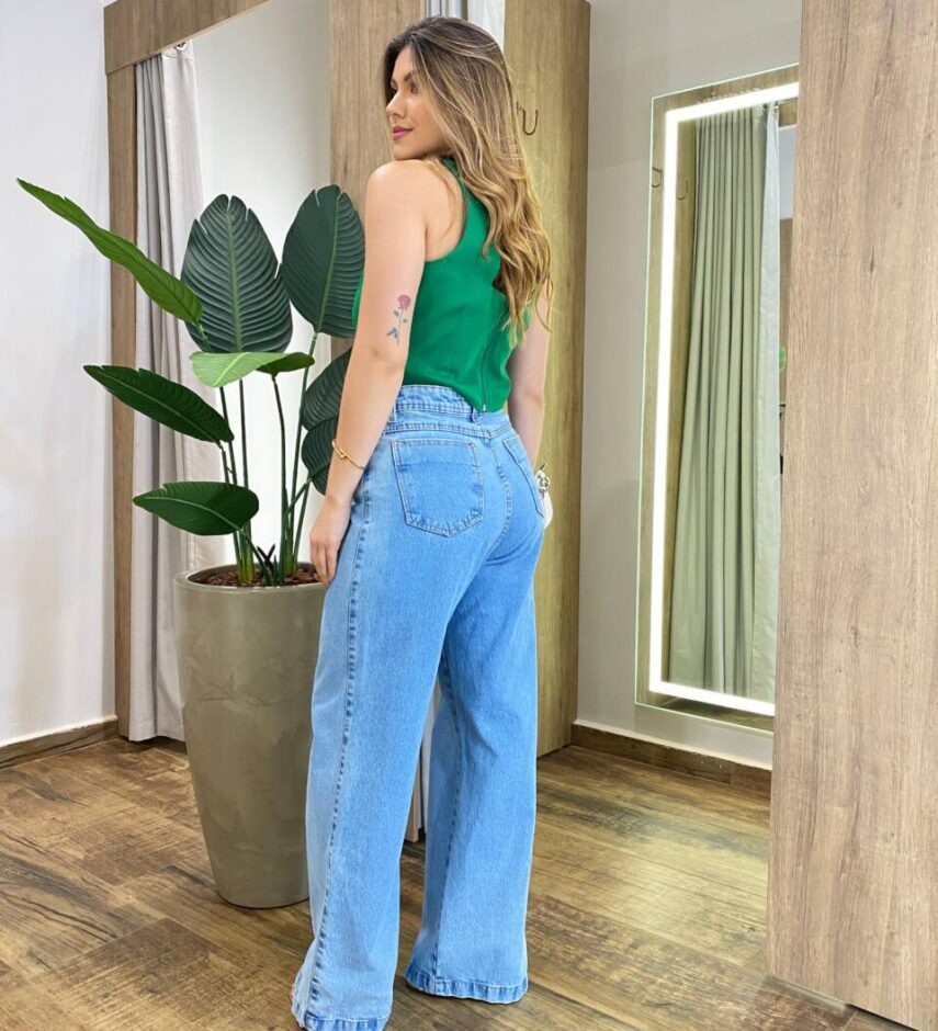 Cropped Feminino Alfaiataria Romana sem Bojo Zíper nas Costa Verde - Fernanda Ramos Store