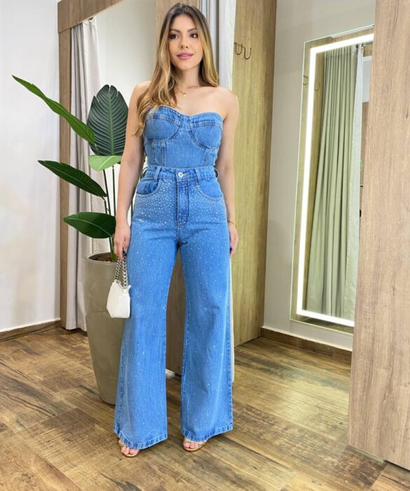 Cropped Feminino Barbara sem Bojo com Lastex Tomara que Caia Jeans - Fernanda Ramos Store