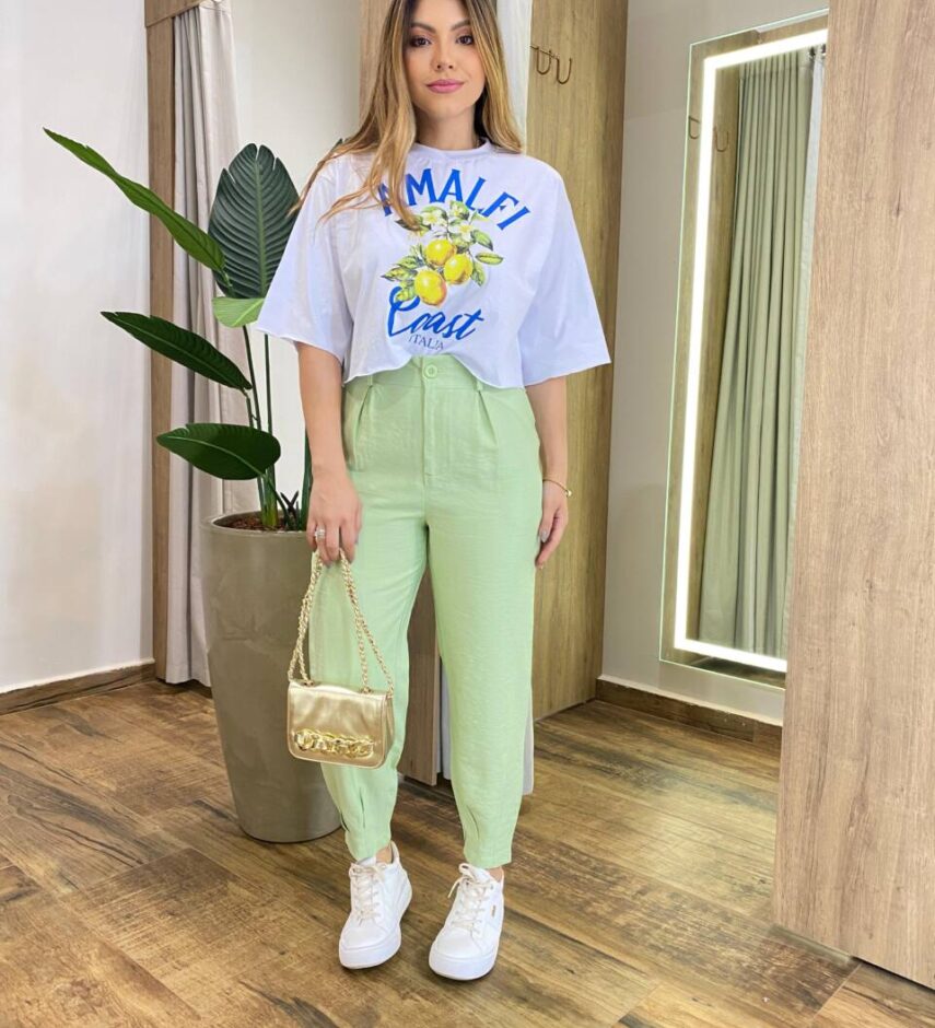 Cropped Feminino Manga Curta Pietra Estampado Branco - Fernanda Ramos Store