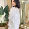 Kimono Feminino Curto Bianca Laise Bordado Off White - Fernanda Ramos Store
